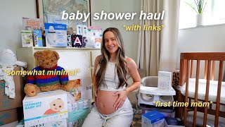 BABY SHOWER HAUL *first time mom* 🍼 trying to keep it minimal & with links!