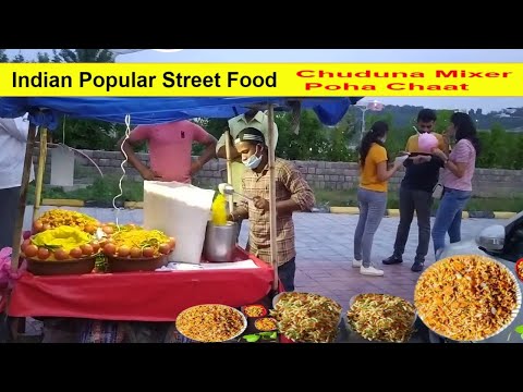 Hard Working Boy Selling Spicy Puffed Rice Chivda |  Muntha Masala Mixer | #indianstreetfood