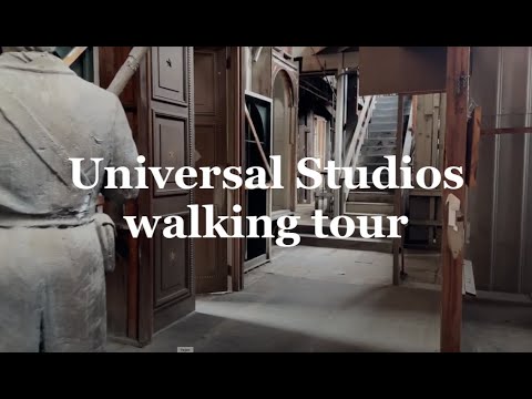 Universal Studio Backlot Tour Walking.  New York Street, Secret Hideaway, and movie sets