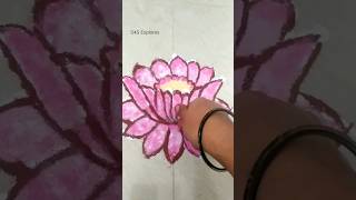 Simple easy 3D Lotus kolam||3 to 2 dots #beautiful #3dkolam #lotuskolam #s4sexplores #shorts