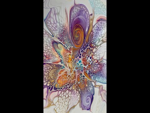 #shorts Unicorn Lotus Floating Bloom | Acrylic Paint Pouring | Fluid Painting Art