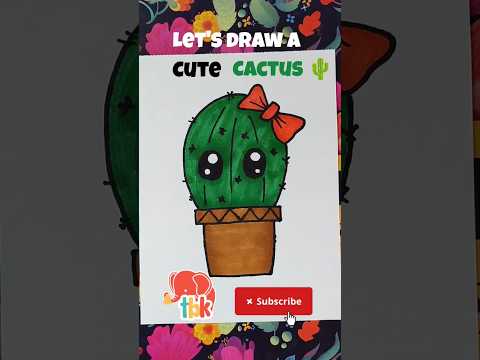 Cute cactus drawing - How to draw a cute cactus? #trending #shortsvideo #trendingshorts #shorts #art