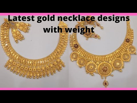 gold necklace designs with weight!! gold necklace designs photo 2021!!