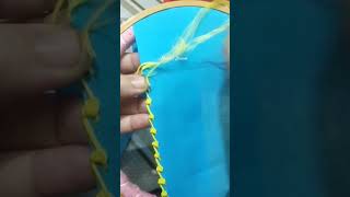 Easy viral trending needle lace design 🪡💙💛#ytshort #lacedesign #trending #viralvideo