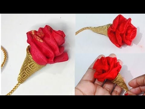 How to Make Flower Latkan For Blouse / Fabric Flower Making for Blouse / Flower Latkan Making