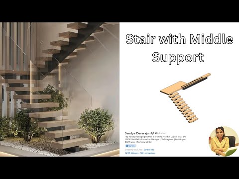 How to Create a Staircase with Middle Support in Revit | Step-by-Step Tutorial