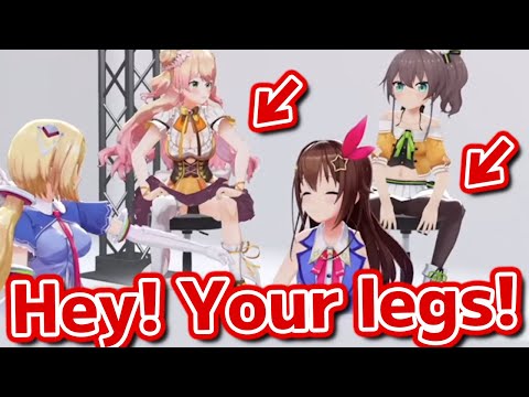 Nene and Matsuri sit in Naughty Way【Hololive】