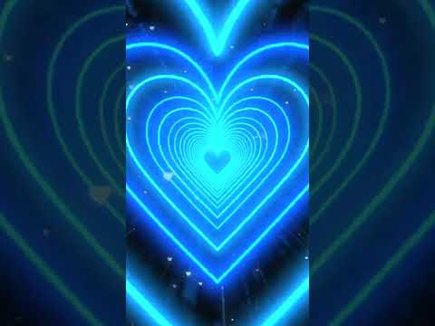 Neon Lights Love Heart Tunnel💙Blue Heart Background | Neon Heart Tunnel Loop