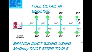 BRANCH DUCT DESIGNING II DUCT SIZING USING McQuay DUCT SIZER TOOLS II DUCT DESIGN EQUAL FRICTION.