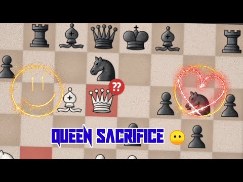 Queen Sacrifice trapped || Chess queen trap