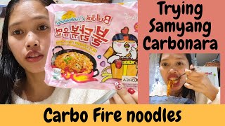 Carbo Fire noodles||trying samyang carbonara||Janeth Canencia