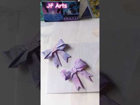 DIY cute origami bow🎀 ‎@JfArtsandcraft   #shortvideo #art #craft #cute #origami 🥰 please subscribe😉