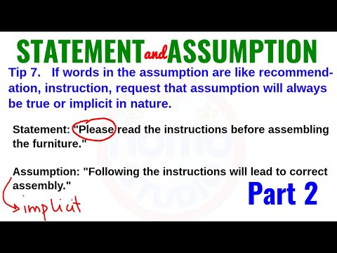 8 Tips to remember Statement and Assumption - Part 2