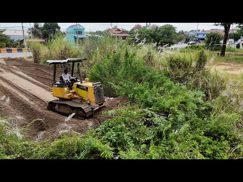 WONDERFUl! First Starting New Project Land Size 15Mx100M Filled Completed Dozer Komatsu D31P Pushing