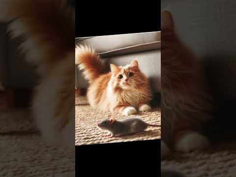 cute cat play with rat. #cat #catlover #ai