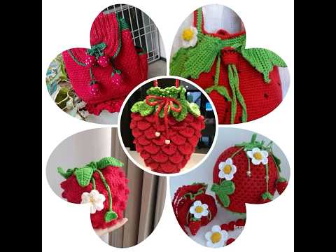 crochet strawberry design begs ideas#crochet #creativecrochet #stawberry #crochetdesigns #handmade