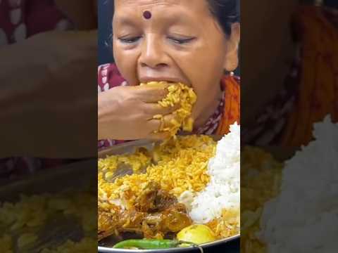 @eating spicy 🔥🥵 mutton curry with rice and salad ##ytshorts##mukbang