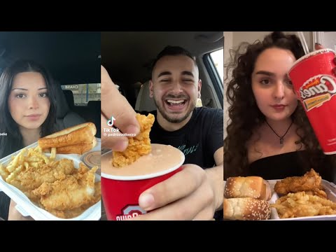 raising cane's  mukbang tiktok compilation