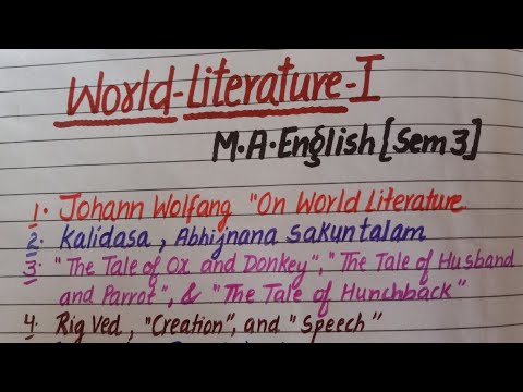 World Literature 1 | M.A. English Semester 3 | Panjab University Chandigarh