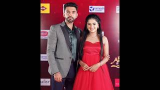 Paape Maa Jeevana Jyothi Serial Fame Kutti & Aditya at Star Maa Parivaar Awards Show