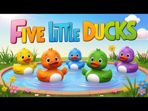 "🎶 5 Little Ducks Go Quack Quack QUACK! 🦆 Fun Nursery Rhymes for Kids | Sing Along & Learn!"