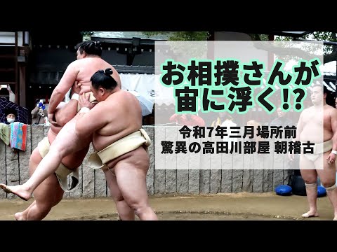 183kgの力士が宙に浮く!?　高田川部屋朝稽古　＜令和7年三月場所前＞SUMO