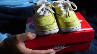 Nike ASMR #17 | Yellow AIR FORCE 1s | toddler sneakers edition