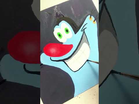 Cartoon character Oggy painting!🤩🫶🏻#shorts #oggy #cartoon #painting #cartoon #tiktok #ytshorts