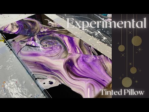 #183 Experimental Tinted Pillow Transfer Swipe | Acrylic Pour Painting | Abstract | Fluid Painting