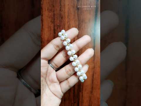 Easy Pearl Bracelet | Tutorial For beginners #shorts #diy #jewellery  #braceletmaking #shortsfeed