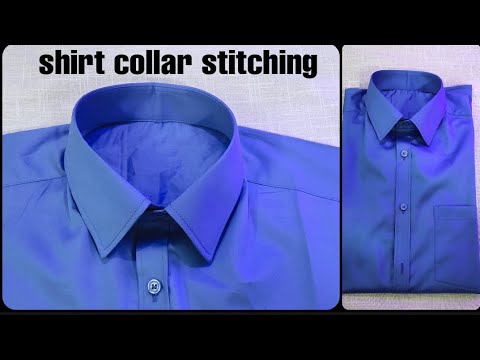 how to stich shirt collar full stitching and detail (shirt collar banane ka tarika)#newfashion