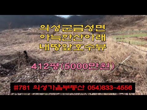 #781 의성가음부동산 저수지위 확트인 남서향 전망좋은 묵은밭 412평 5000만 (당12만원) 길위 저수지뷰^ 전기가능 건축가능 낚시추천 쉼터 주말농장용 #의성땅#귀농귀촌