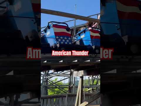 American Thunder Wooden Coaster #rollercoaster #sixflags #stlouis #coaster #themepark #amusementpark