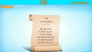 Fog By Carl Sandburg (First Flight -X) CBSE English Class X