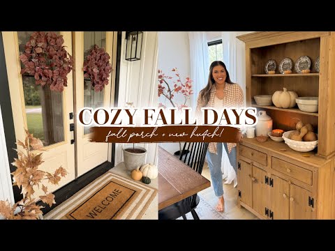 COZY FALL DAYS 🍂 | fall front porch decor & styling new hutch!