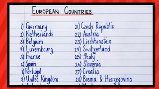 list of European countries|countries of Europe