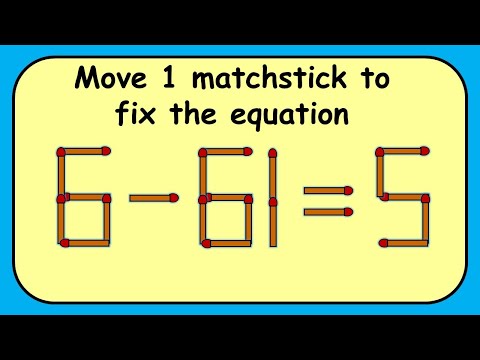 6-61=5 turn this wrong equation into correct | Match stick puzzle #371| Puzzles with Answer