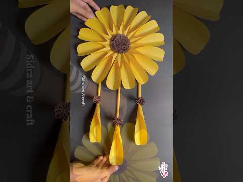 Beautiful paper flower wall hanging craft ideas 💡 #shorts #youtubeshorts #wallhanging