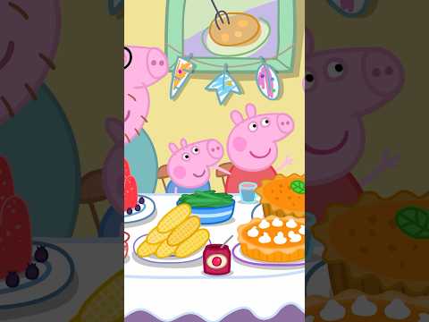 Peppa Pig spends Thanksgiving with her family 🥧 | Nick Jr. #Shorts