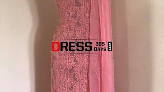 Pink Viscose Georgette Mukaish Chikankari Suit