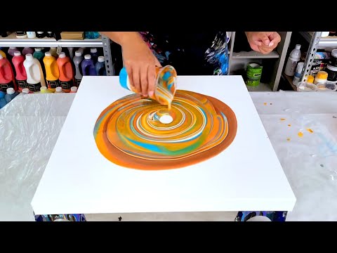 This Color Combo Had me Worried, But the Result Turned Out Great! - Painting - Acrylic Pouring