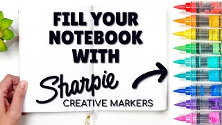 10 Ideas To Fill a Notebook With ONLY *Sharpie Creative Markers*