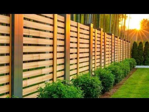 Backyard Privacy Fence Design | Backyard Wooden Fence Garden Landscape Design | Backyard Patio Deck