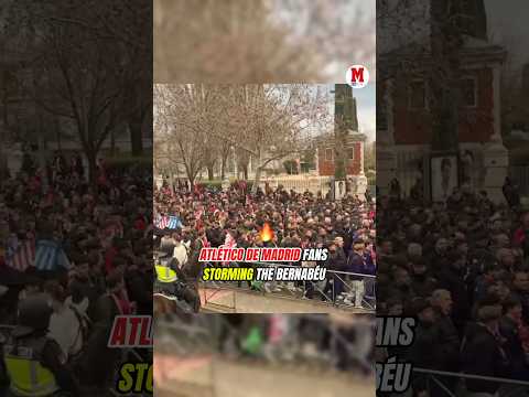 🔥 A massive wave of Atlético de Madrid fans heading to the Bernabéu 😳 #championsleague