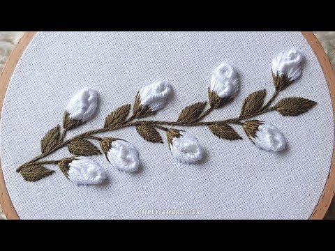 Hand embroidery border design| Easy Embroidery Patterns for Pastel Outfits | Brazilian embroidery