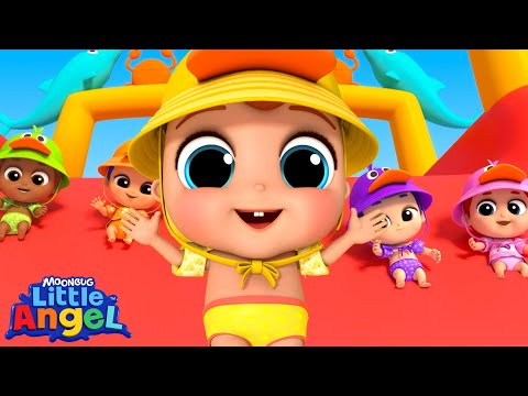 5 Little Babies Playing At The Pool! 🐤 | Little Angel | Nursery Rhymes