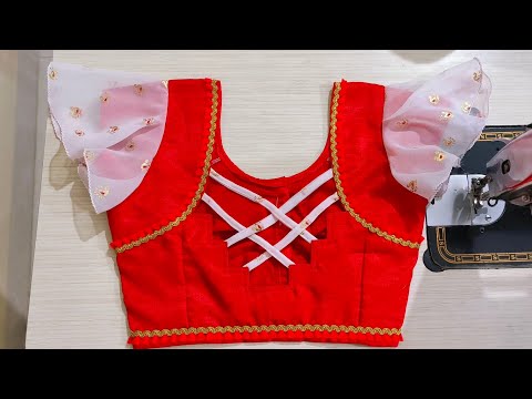 Simple and easy designer blouse back neck design | Cutting and stitching back neck design