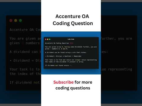 Accenture OA Coding Question #accentureinterview #accenture