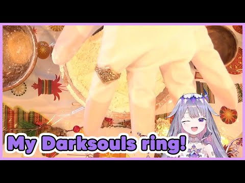 Biboo when chat calls her hands smol, and she shows off her Darksouls ring || Highlights