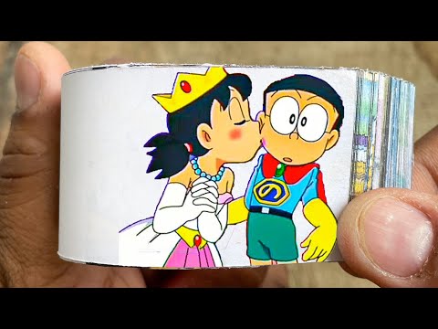 Doraemon Cartoon Flipbook #214 | Shizuka Kissing Nobita Flip Book | Flip Book Artist 2024